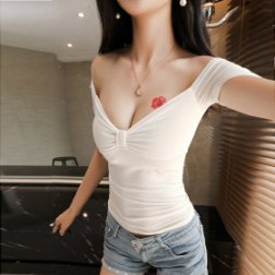 White Sexy Off The Shoulder  T-shirt