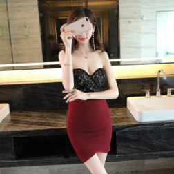 Women's Sexy Strapless Sweetheart Bodycon Dress
