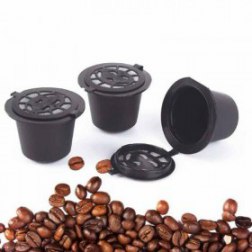 Refillable Coffee Capsule Cup Filter 1PC - BLACK 1PC 220825401Stainless Steel Reusable Refilling Strainer for Nespresso Machine KEURIG 2.0 Coffeemakers