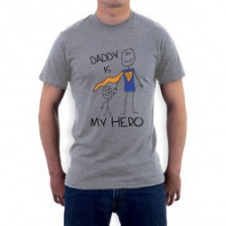 Daddy is My Hero Kids Drawing - Super Dad Father's Day Gift T-Shirt