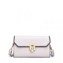 Metals Buckle PU Leather Shoulder Bag