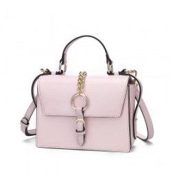 Women's PU Leather Metal Chain Decoration Shoulder Bag Tote Handbag