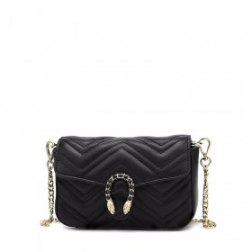 Women's PU Leather Metal Chain Casual Shoulder Bag