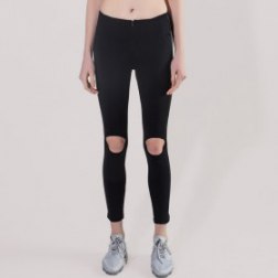 Women's Elasticity Holes Sport Tights Workout Running Leggings