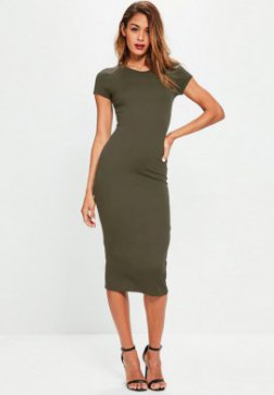 Women's Fashion Sexy Solid Short Sleeve Slim Bodycon Dres