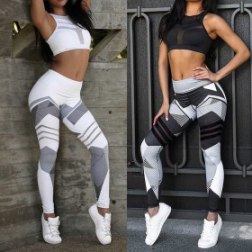 Women's Patterned Printed Yoga Pants Workout Sport Leggings Fitness Capris New Geometry