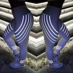 Women's Striped Geometry Yoga Pants Power Flex Leggings Workout Trousers