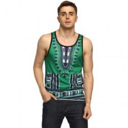 Men's National Style 3D Digital Printing Sleeveless Vests