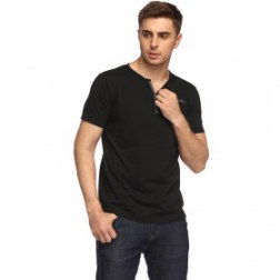 Men's Black Fashion Short Sleeve T-shirt