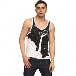 Men's Fashion Casual Pouring Milk Printing Vest