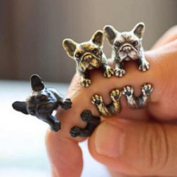 Animal Handmade French Bulldog Adjustable Ring