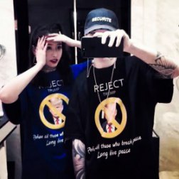 Fashion Hip-Hop Couple Loose Short-sleeved T-shirt