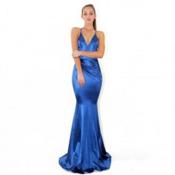 Sexy Deep V Strap Solid Color Dress