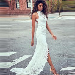 Round Neck Lace Sleeveless Dress