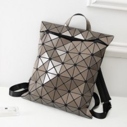 Geometric Square Rhombic Backpack Fashion Backpac Travel Shoulder Bag Holographic Rucksack