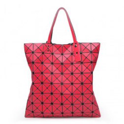 Women's Fashion Geometric Rhombic Tote Bag Glossy PU Leather Shoulder Bag Top-handle Handbags