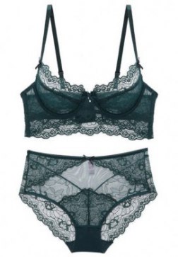 Sexy Unlined Floral Lace Underwire Bra Set