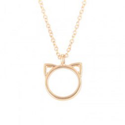 Fashion Jewelry Cat Ear Alloy Pendant Short Necklace Women Gift