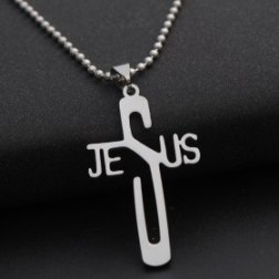 Fashion Pendant Necklace Jewelry Stainless Steel Chain Christian Symbol Nice Gift