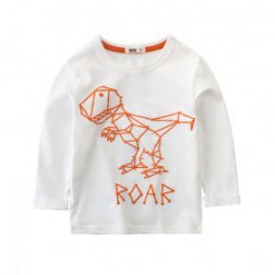 Boy's Dinosaur Patterns Long Sleeve Pullover Cotton Top