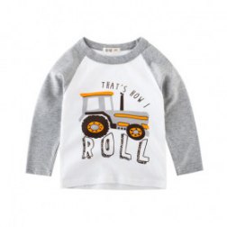 Baby Boy's Pullover Cartoon Car Casual Long Sleeve Top