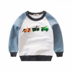 Baby Boy's Cartoon Car Pullover Long Sleeve Top