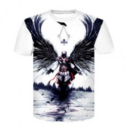 Fashion Men's 3D Angel Print Short Sleeve T-shirt