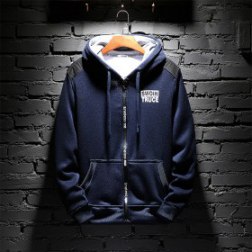 Men's Casual Fashion Zip Up Long Sleeve Pocket Hoodie Sweatshirt Jacket