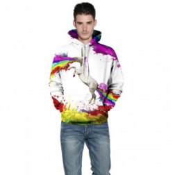 3D Unicorn Print Long Sleeve Hoodie Sweatshirt