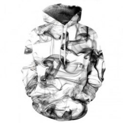 Men's 3D Fume Print Long Sleeve Pullover Hoodie