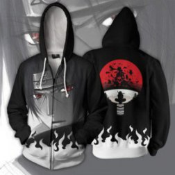 Men's 3D Hokage Print Casual Fashion Cardigan Long Sleeve Hoodie