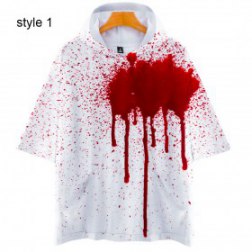 3D Print Casual Short Sleeve Hoodie