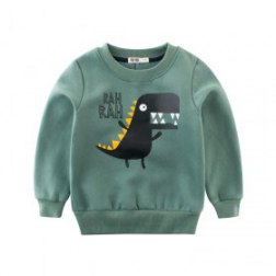Boy's Fashion Dinosaur Printing Long Sleeves Top