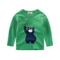 Boys' Casual Long Sleeves Bear Printing Top