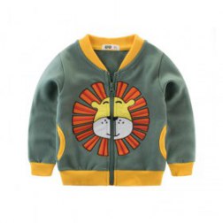 Boy's Casual Long Sleeves Lion Printing Cardigan Jackets