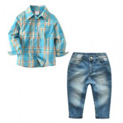 2 Pieces Boys Gentleman Shirt And Pant Set