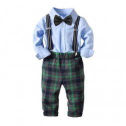 4PC Boys Bowtie Gentleman Shirt and Pants Sets