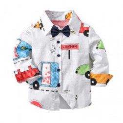 Boys Long Sleeve Cartoons Printing Shirt