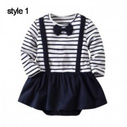 Baby Girls Long Sleeve Stripes Jumpsuits