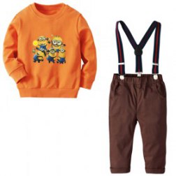 Boy's Casual Long Sleeves Printing Top Set