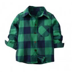 Little Boys' Long Sleeve Button Plaid Shirt