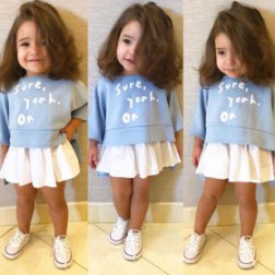 Little Girl's Long Sleeves Top and Skirt Set