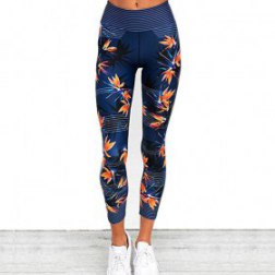 Women's High Waist Printed Leaf Sweatpants Yoga Leggings