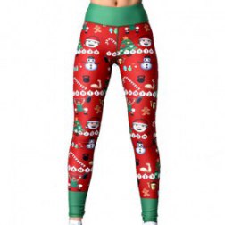 Christmas Cute Dachshunds Yoga Pants for Women Sport Tights Workout Running Leggings