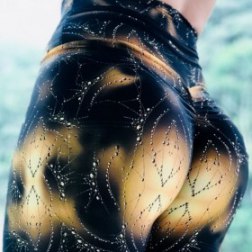 Women's Water Drop Print High Waist Yoga Pants Sports Athletic Workout Leggings