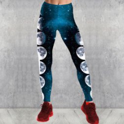 Starry Moon Printing Stretchy Yoga Leggings Workout Pants