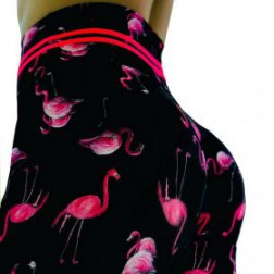 Flamingo Print Legging Butt Lift Yoga Pants