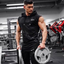 Mens' Workout Hooded Tank Top Shirt Sleeveless Pullover Hoodie