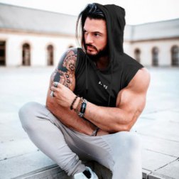 Men's Sports Training Casual Sleeveless Hoodie