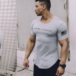 Men's Short Sleeves Gym Athletic T-shirt